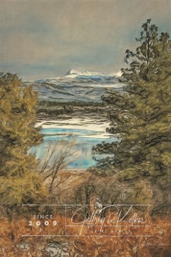 Winter Lake - Colorado Standing on the western side of the Jackson Gulch Reservoir in Mancos State Park, Colorado looking east. It's cold, it's winter, and there's snow. The peaks in...