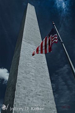 Washington's Monument Up close with the Washington Monument with an American flag in the foreground. A highly stylized photo of an American classic