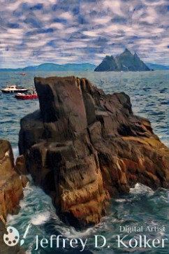 Sea and Stone Standing on Skellig Michael, you can see the boats waiting offshore to bring back their passengers from their island trip. The island, not much more than a huge...