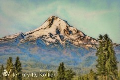 Mount Hood The iconic summit of Mount Hood, as seen from the north looking south. It's a potentially active volcano, so it may not always look like this. It's located in...