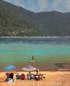 Lake Tahoe Family Day Family day at the beach on Lake Tahoe. Lake Tahoe is a large alpine lake that sits on the border of California and Nevada in the Sierra Nevada mountains. The...