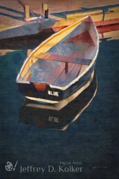 Blue A little blue boat, aptly named Blue, sits in the deep blue water at the also aptly named Islesford Dock in Islesford, Maine. Islesford is located on Little...