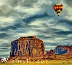 Drifting over Monument Valley A hot air balloon drifts slowly over Monument Valley.