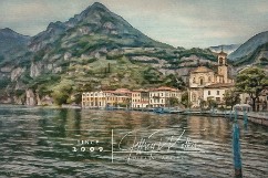 Marone's End The town of Marone is located on Lake Iseo in northern Italy. Painted here is the very northern edge of the city, where it abruptly ends because there's no more...